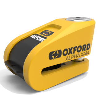 Oxford Alpha XA14 Alarm Disc Lock (14mm pin) Black/Yellow