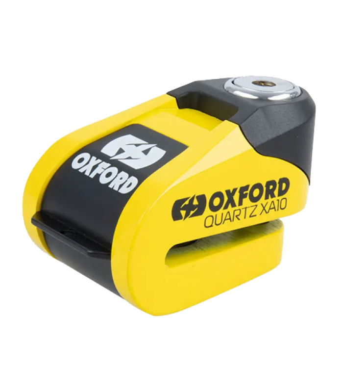 Oxford Quartz XA10 Alarm Disc Lock (10mm Pin) Yellow/Black